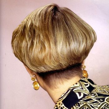 A woman with a wedge cut.